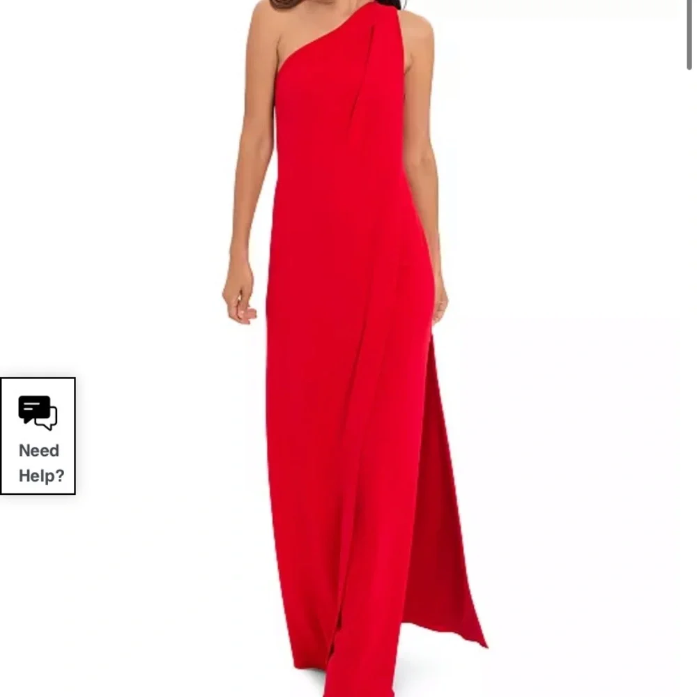 Full length one shoulder red dress - Size 2. Worn once! - Picture 3 of 3